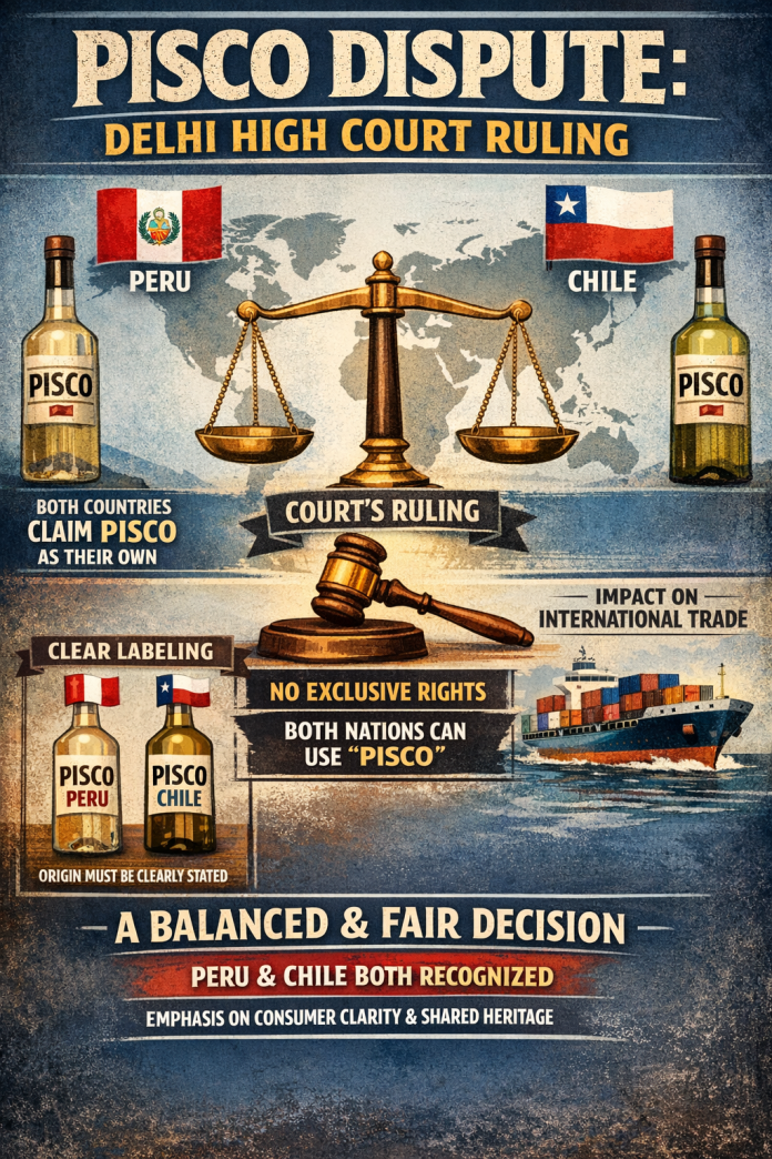 Delhi High Court dismisses Peru's plea for sole rights over 'PISCO' name Delhi High Court dismisses Peru's plea for sole rights over 'PISCO' name