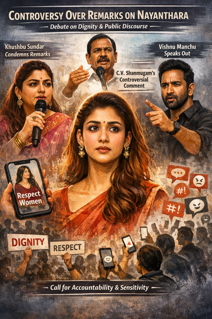 Khushbu, Vishnu Slam AIADMK Leader Over Nayanthara Remark Khushbu, Vishnu Slam AIADMK Leader Over Nayanthara Remark